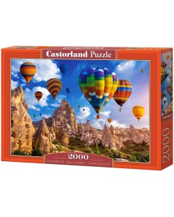 Puzzle Castorland din 2000 de piese - Balonase colorate, Cappadocia