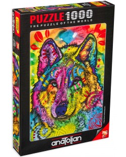 Puzzle Anatolian de 1000 piese - The Stare of the Wolf, Dean Russo
