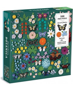 Puzzle Galison din 500 de piese - Flori si fluturi