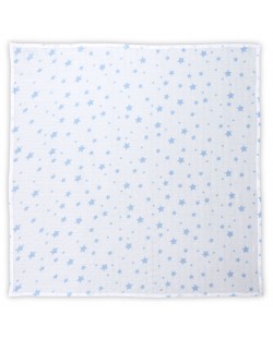 Scutec din bumbac Lorelli - 80 x 80 cm, ploaie de stele albastre