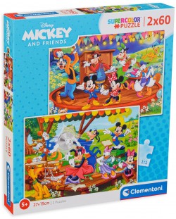 Puzzle Clementoni de 2 x 60 piese - Mickey and Friends