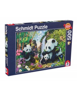 Puzzle Schmidt din 500 de piese - Familia panda