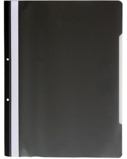 Folder Spree - Clasic, cu fata transparenta si perforare, A4, negru