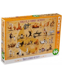 Puzzle Eurographics de 500 XL piese - Yoga is a Family Activity