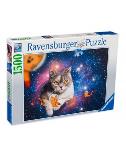 Puzzle Ravensburger din 1500 de piese - Pisicile zboară în spațiu