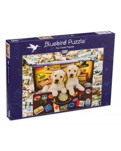 Puzzle Bluebird de 1000 piese - Two Travel Puppies