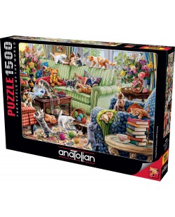 Puzzle Anatolian din 1500 piese - Pisici în sufragerie