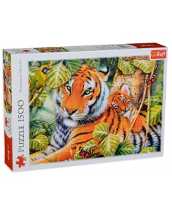 Puzzle Trefl de 1500 piese - Doi tigri, Howard Robinson