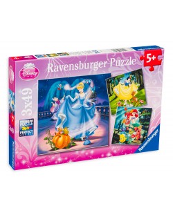 Puzzle-uri Ravensburger 3 de 49 piese - Printesele Disney