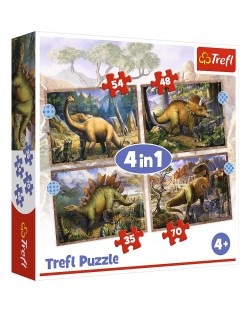 Puzzle Trefl 4 in 1 -  Dinozauri interesanti