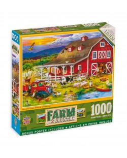 Puzzle de 1000 de piese Master Pieces - Ziua la fermă 