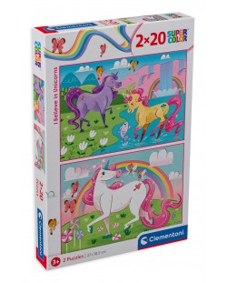 Puzzle Clementoni  2 X 20 piese - Eu cred in unicorni