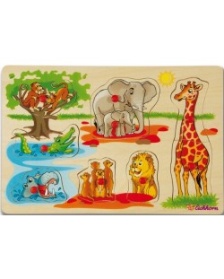 Puzzle cu mânere Eishhorn - Animale din junglă