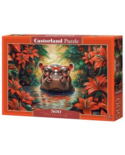 Puzzle Castorland din 500 piese - Hipopotam relaxant | Ozone.ro