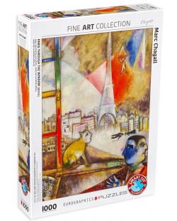 Puzzle Eurographics de 1000 piese – Paris de la fereastra, Mark Chagall
