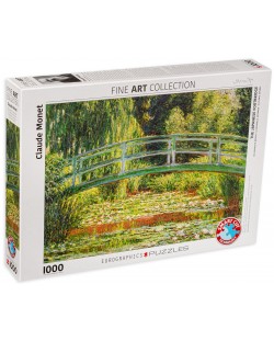 Puzzle Eurographics de 1000 piese – Pod japonez/Nuferi, Claude Monet