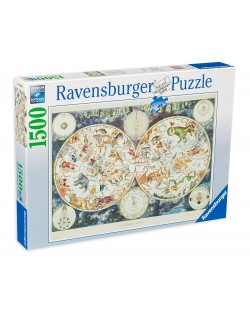 Puzzle Ravensburger de 1500 piese - Harta lumii