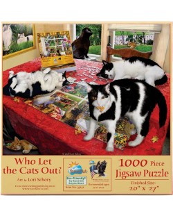 Puzzle SunsOut din 1000 de piese - Cine a lăsat pisicile?