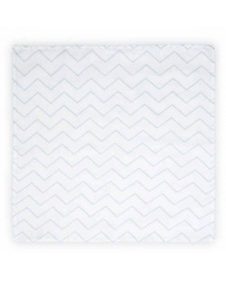 Scutec din bumbac Lorelli - Zigzag albastru, 80 х 80 cm