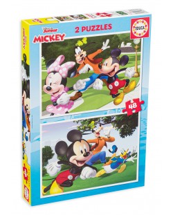 Puzzle Educa de 2 x 48 piese - Mickey si prietenii, tip 2