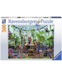 Puzzle Ravensburger din 500 de piese - Dimineața în seră