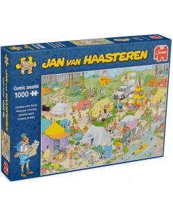 Puzzle Jumbo de 1000 piese - Camping in the Forest