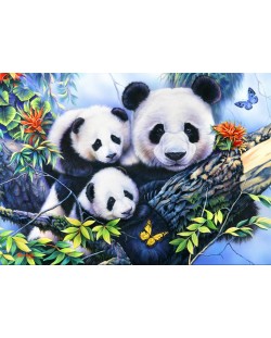 Puzzle Bluebird de 1000 piese - Familia Panda