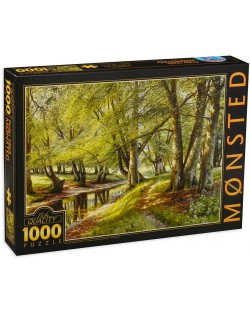 Puzzle D-Toys de 1000 piese - A Summer Day in the Forest with Deer in the Background