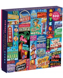 Puzzle Galison de 500 piese - Vintage Motel Signs