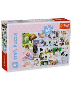 Puzzle Trefl de 60 piese - Lumea pisicilor