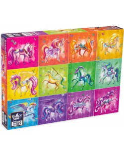Puzzle de 1000 de piese Premium Sea Black - Unicorni colorați