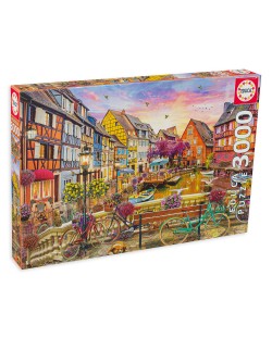 Puzzle Educa din 3000 de piese - Vedere din Colmar, Franta