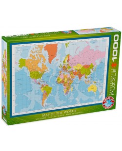 Puzzle Eurographics de 1000 piese - Harta moderna a lumii