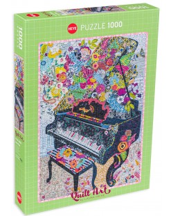 Puzzle Heye din 1000 de piese - Pian cu flori