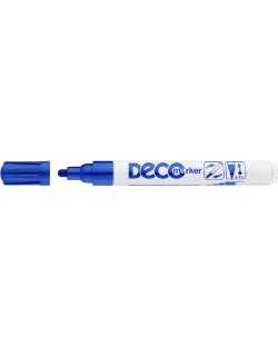 Marker permanent Ico Deco - varf rotund, albastru