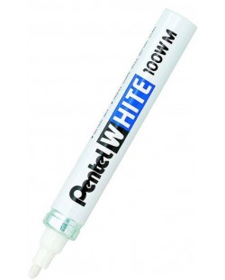 Mini marker permanent Pentel White X100W - 3.9 mm, alb