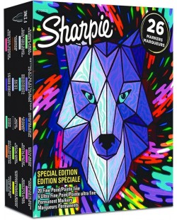 Markere permanente Sharpie - Wolf, 26 bucăți