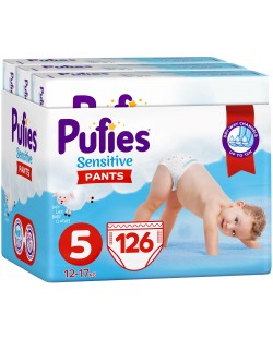 Scutece chilotei Pufies Pants Sensitive 5, 126 buc.