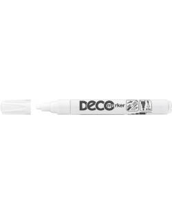 Marker permanent Ico Deco - vаrf rotund, alb