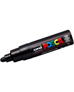 Marker permanent cu varf rotund Uni Posca - PC-7M, 5.5 mm, negru