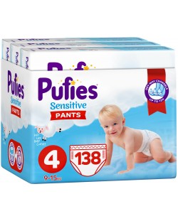 Scutece chilotei Pufies Pants Sensitive 4, 138 buc.