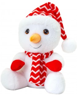 Jucărie de plus Keel Toys Keeleco - Om de zăpadă cu pălărie și fular, 20 cm