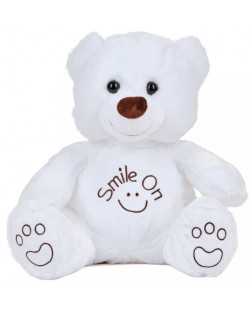 Ursuleț Tea Toys - Smile on, 40 cm, alb
