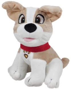 Jucărie de pluș Amek Toys - Câine cu lesă, bej și alb, 18 cm