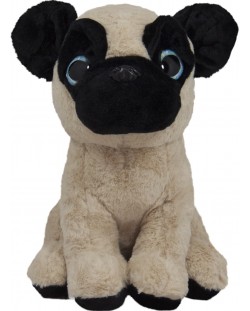 Jucărie de pluș Amek Toys - Pug cu ochi mari, 37 cm