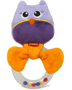 Plus zornaitor pentru copii Amek Toys - Bufnita, violet, 16 cm