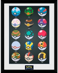 Poster cu rama GB eye Games: Pokemon - Pokeballs