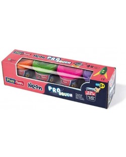 Plastilina Play-Toys - Culori neon, 4 х 50 gr.
