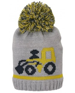Pălărie de iarnă tricotată Sterntaler - Tractor, 53 cm, 2-4 ani, gri
