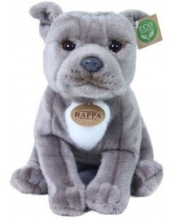 Jucărie de pluș Rappa Eco Friends - Staffordshire Bull Terrier, gri, așezat, 30 cm